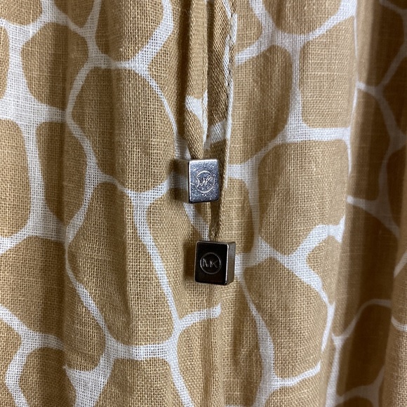 MICHAEL MK Giraffe Print High-Slit Pants (khaki and cream) - Picture 4 of 7